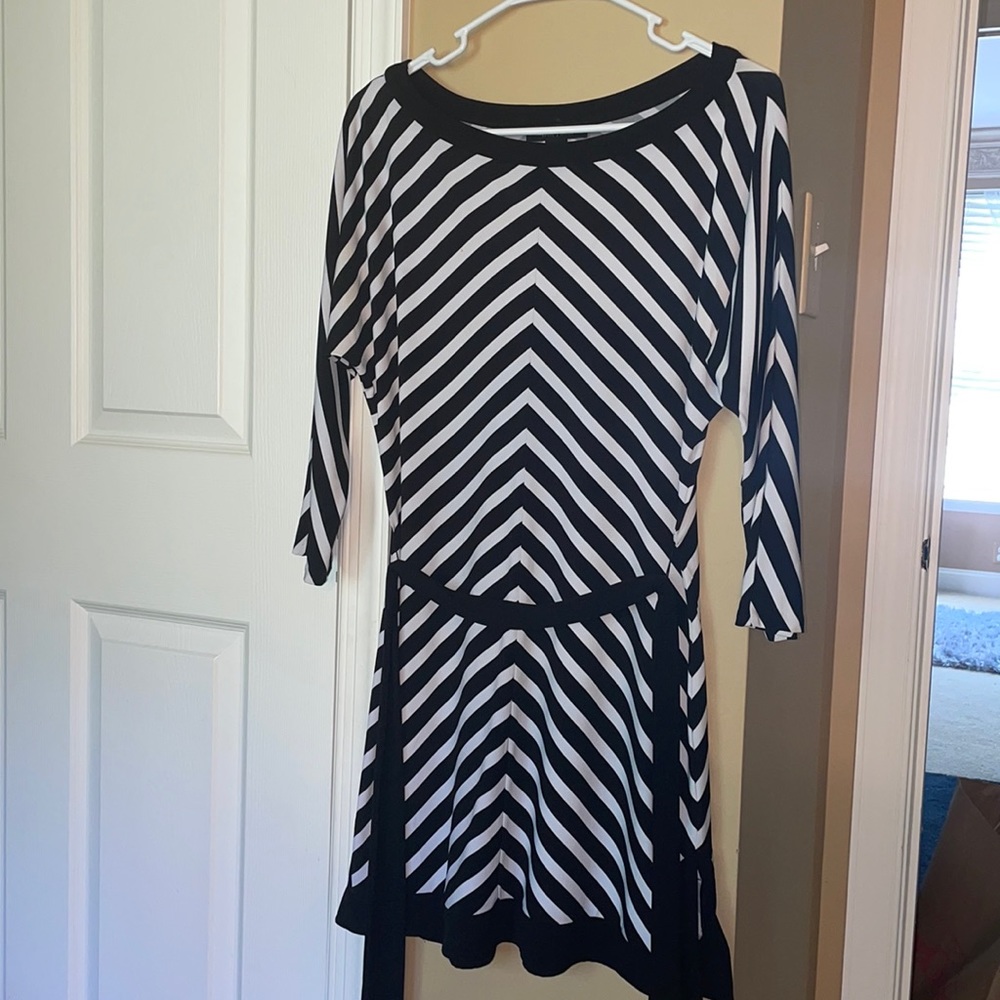 white & black dress